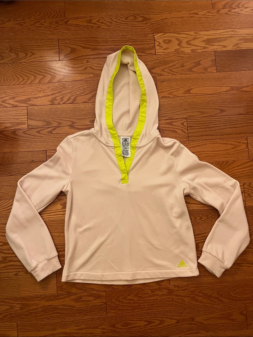 adidas Cream Cropped Lightweight Hoodie
